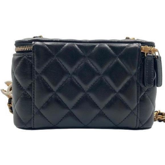 Chanel Chain Bag Shoulder Black Vanity Leather - Picture 1 of 16